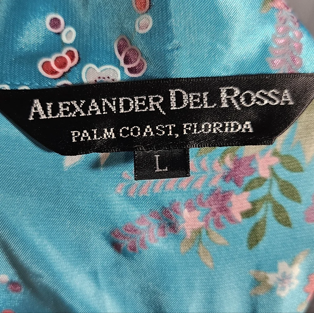 Alexander Del Rossa Robe Bridal Sz L Floral Colorful Kimono Satin NWOT - Picture 5 of 7